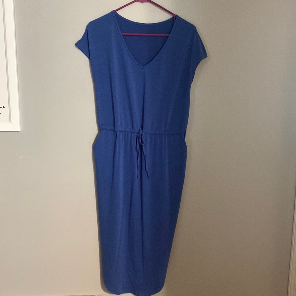 Blue Tshirt Dress with Pockets